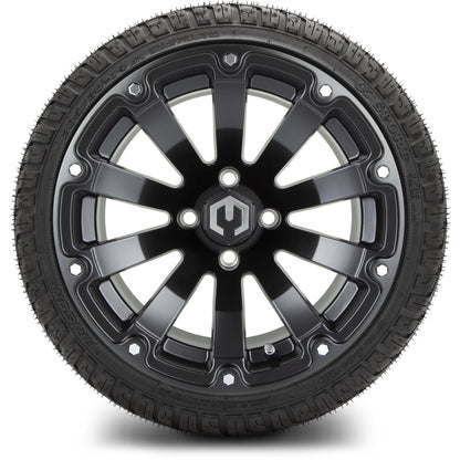 MODZ® 14" Bomber Matte Black Wheels & Street Tires Combo (Arisun Cruze 205/30-14)
