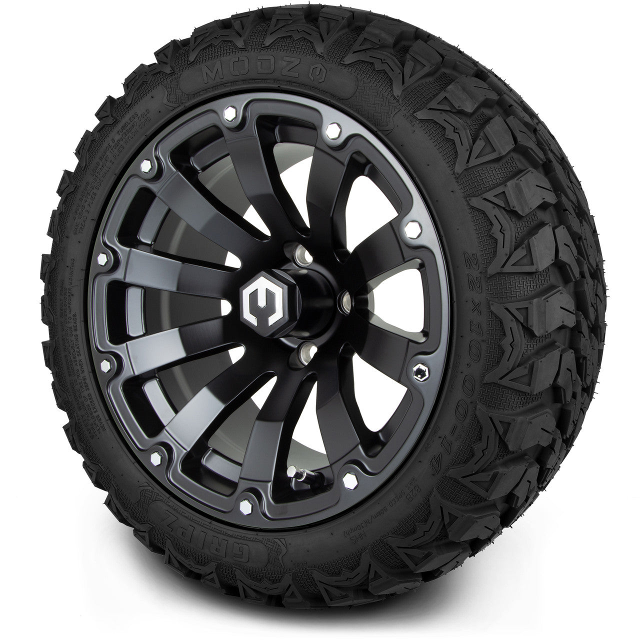 MODZ® 14" Bomber Matte Black Wheels & Off-Road Tires Combo (Arisun X-Trail All-Terrain 23x10-14)
