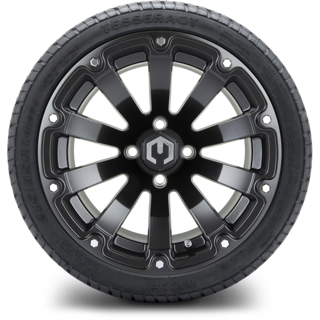 MODZ® 14" Bomber Matte Black Wheels & Street Tires Combo (MODZ Street Fox Radial 205/40-14)