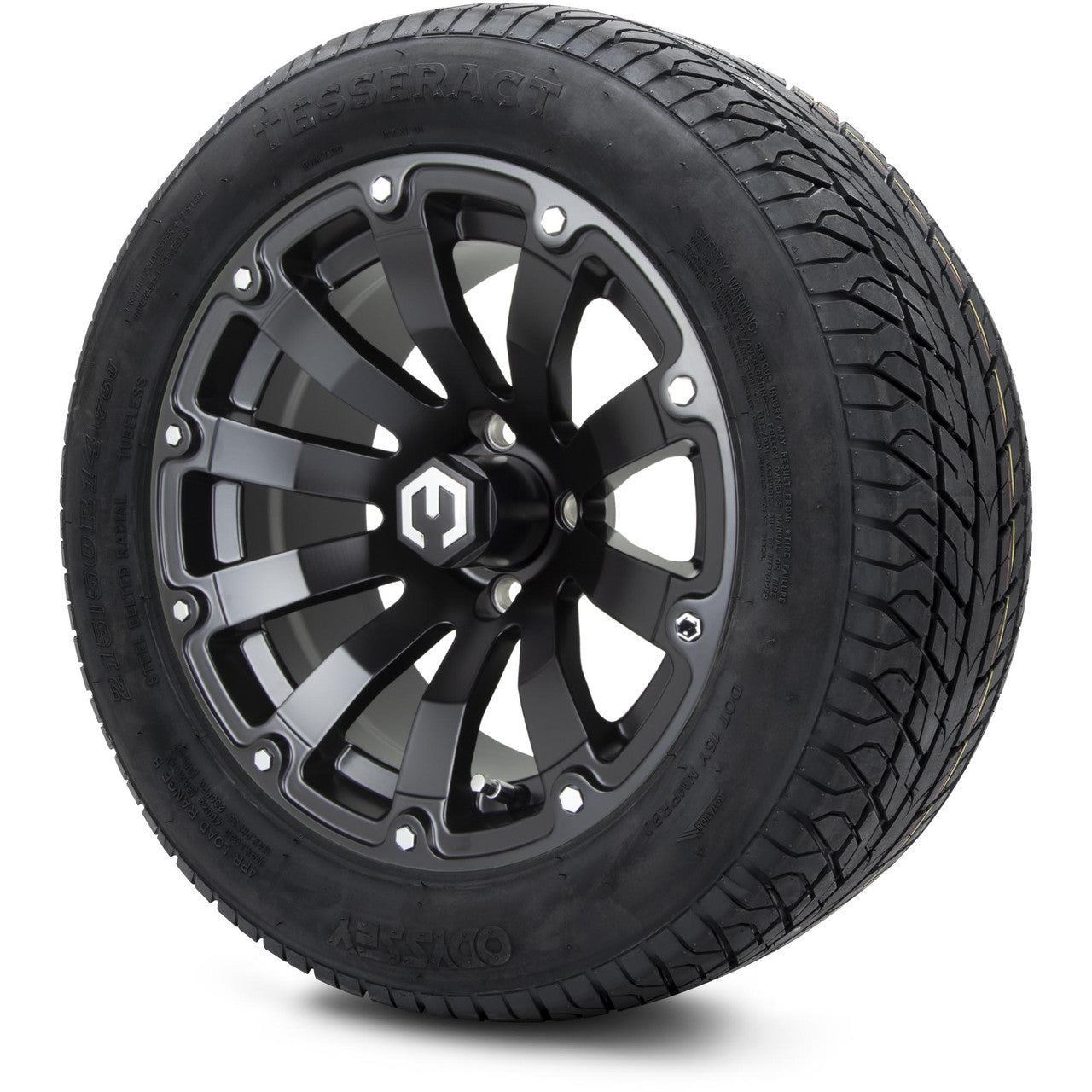 MODZ® 14" Bomber Matte Black Wheels & Street Tires Combo (MODZ Street Fox Radial 205/40-14)