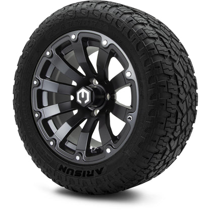 MODZ® 14" Bomber Matte Black Wheels & Off-Road Tires Combo (Arisun X-Armory All-Terrain 23x10-14 Radial)