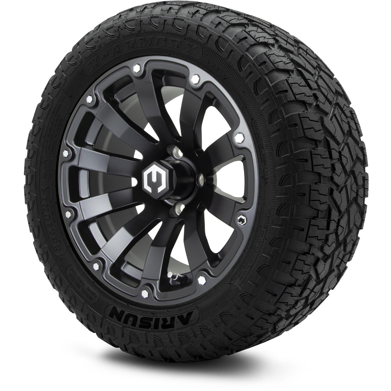 MODZ® 14" Bomber Matte Black Wheels & Off-Road Tires Combo (Arisun X-Trail All-Terrain 23x10-14)