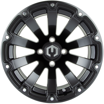 MODZ® 14" Bomber Matte Black Wheels & Street Tires Combo (Arisun X-Sport 205/30-14)