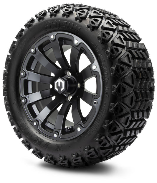 MODZ® 14" Bomber Matte Black Wheels & Off-Road Tires Combo (Arisun X-Trail All-Terrain 23x10-14)