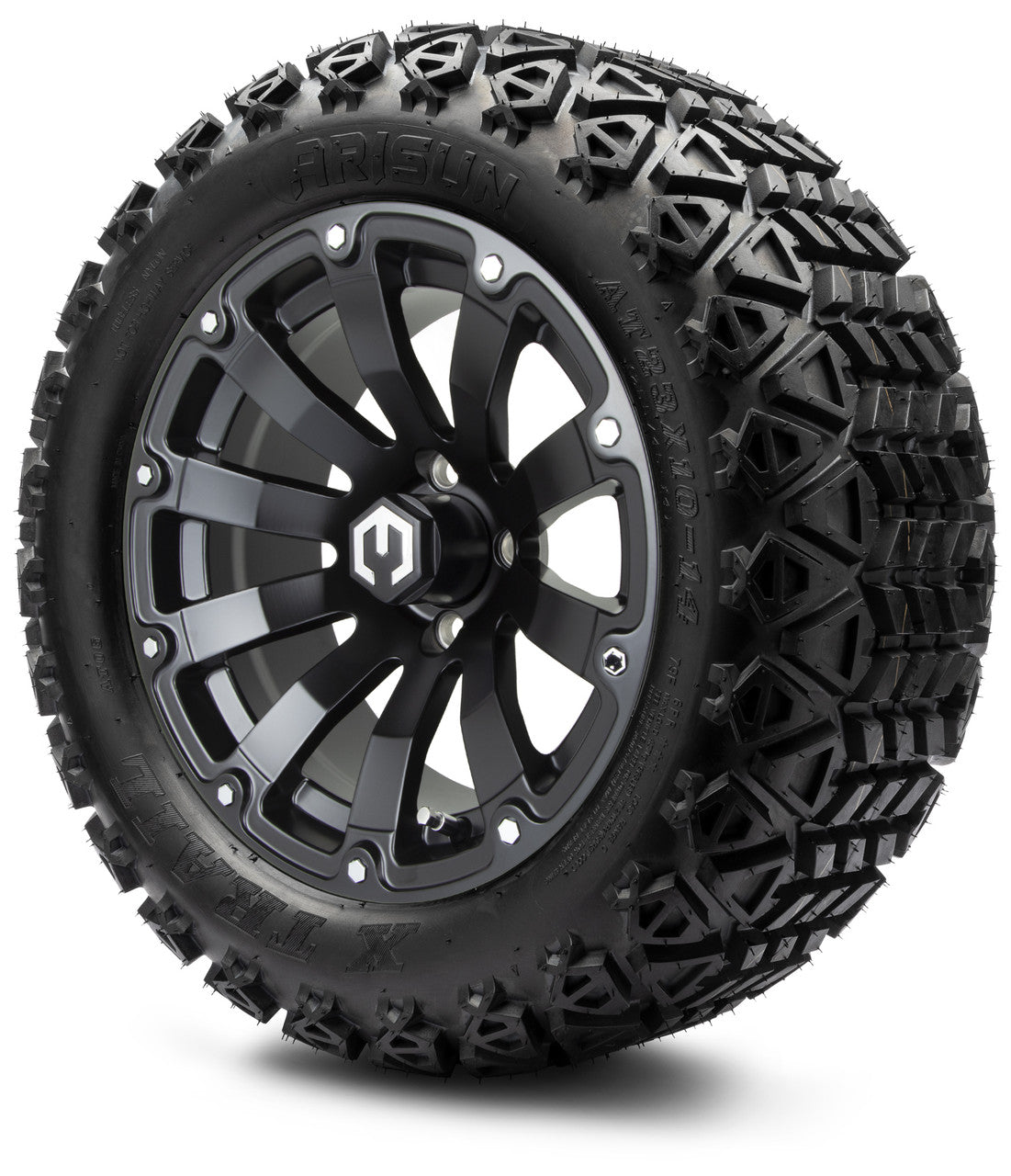 MODZ® 14" Bomber Matte Black Wheels & Off-Road Tires Combo (Xcomp Gladiator 23-10-14 Radial)