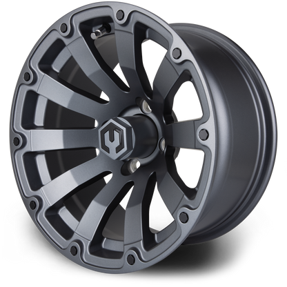 MODZ® 14" Bomber Matte Gunmetal Wheels & Street Tires Combo (Arisun X-Sport 205/30-14)