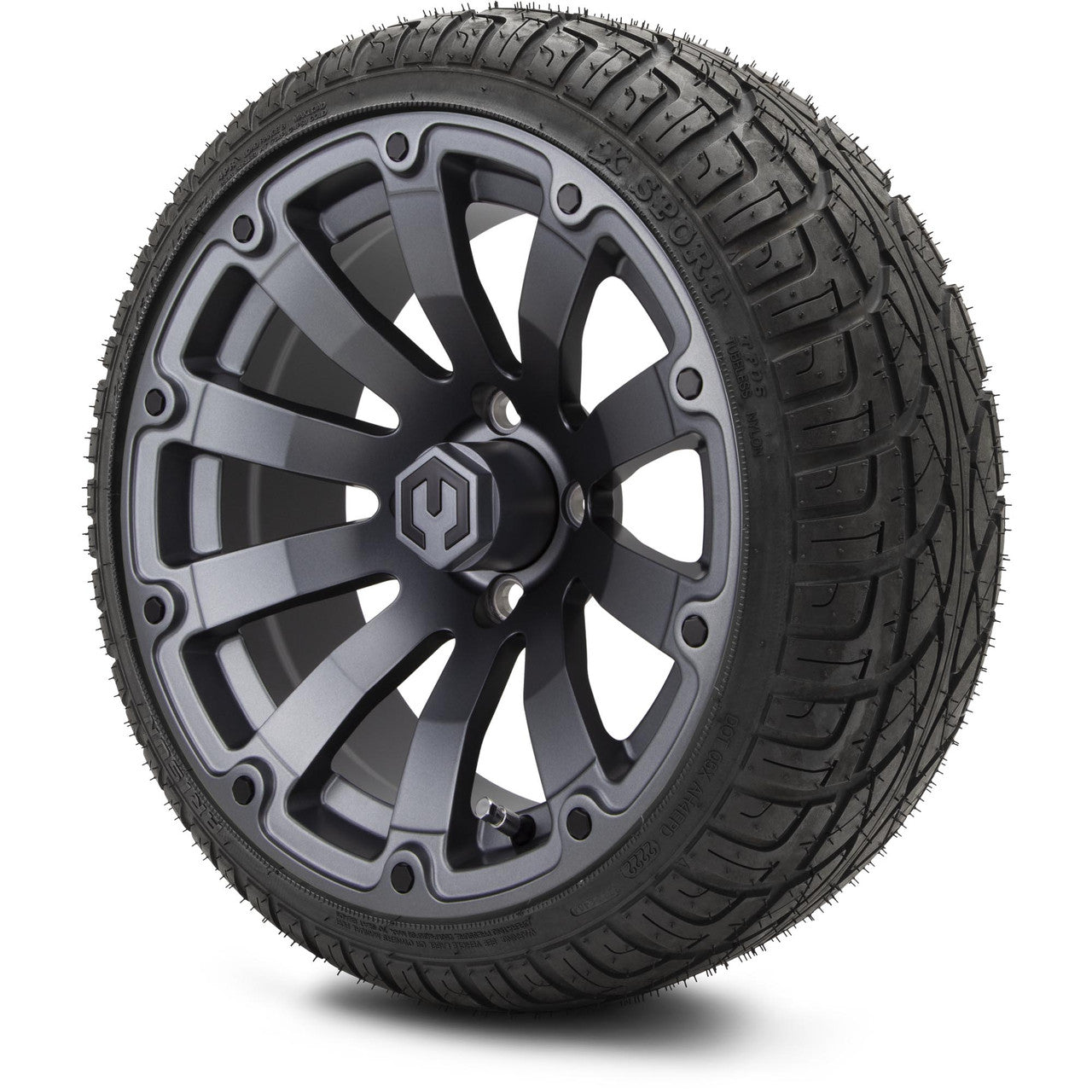 MODZ® 14" Bomber Matte Gunmetal Wheels & Street Tires Combo (Arisun Cruze 205/30-14)