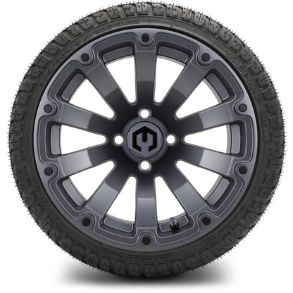 MODZ® 14" Bomber Matte Gunmetal Wheels & Street Tires Combo (Arisun Cruze 205/30-14)