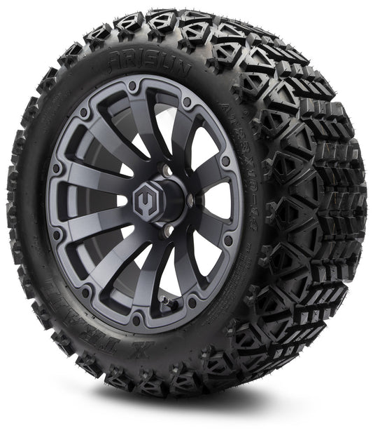 MODZ® 14" Bomber Matte Gunmetal Wheels & Off-Road Tires Combo (Arisun X-Trail All-Terrain 23x10-14)