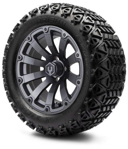 MODZ® 14" Bomber Matte Gunmetal Wheels & Off-Road Tires Combo (Arisun X-Armory All-Terrain 23x10-14 Radial)