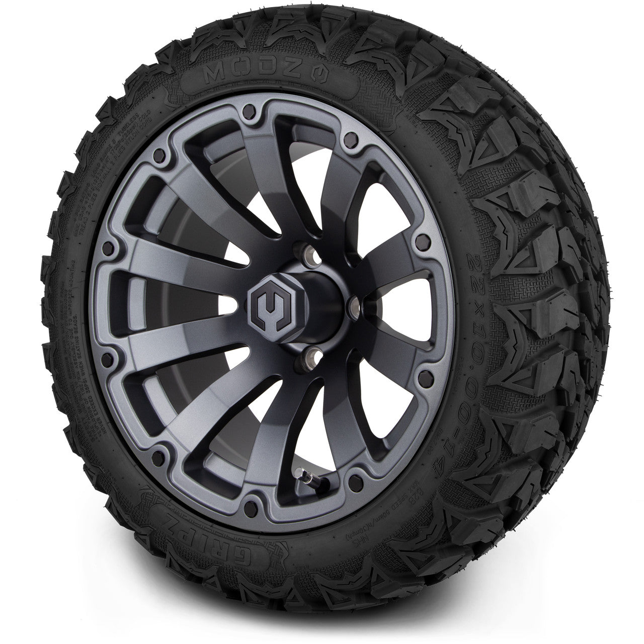 MODZ® 14" Bomber Matte Gunmetal Wheels & Off-Road Tires Combo (Xcomp Gladiator 23-10-14 Radial)