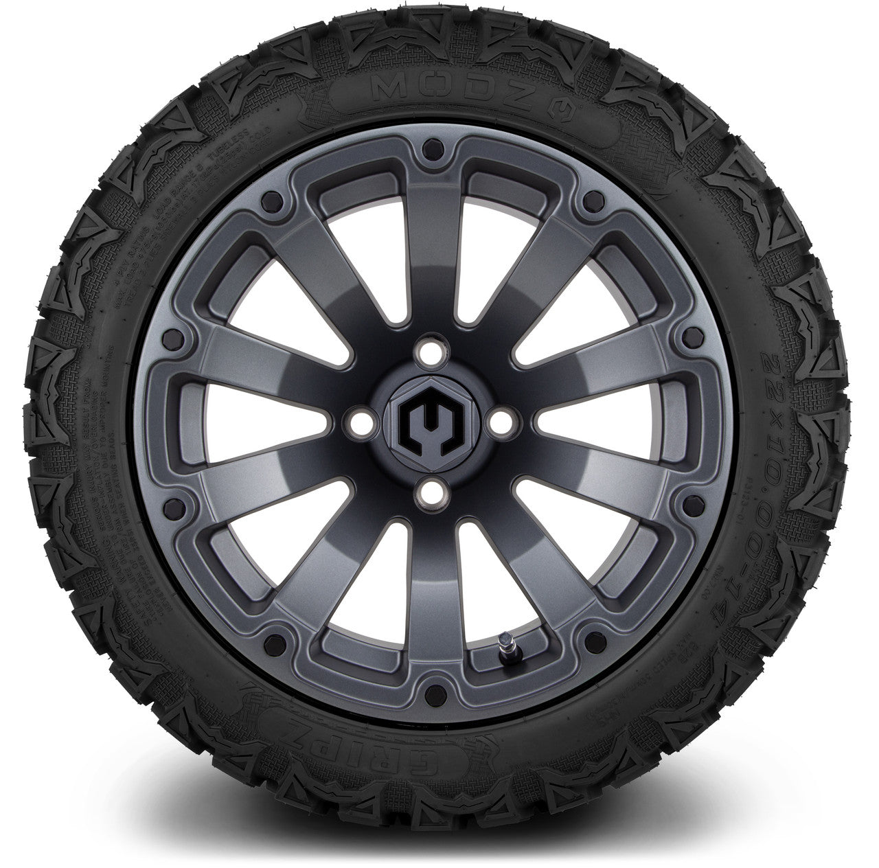 MODZ® 14" Bomber Matte Gunmetal Wheels & Off-Road Tires Combo (Arisun X-Armory All-Terrain 23x10-14 Radial)