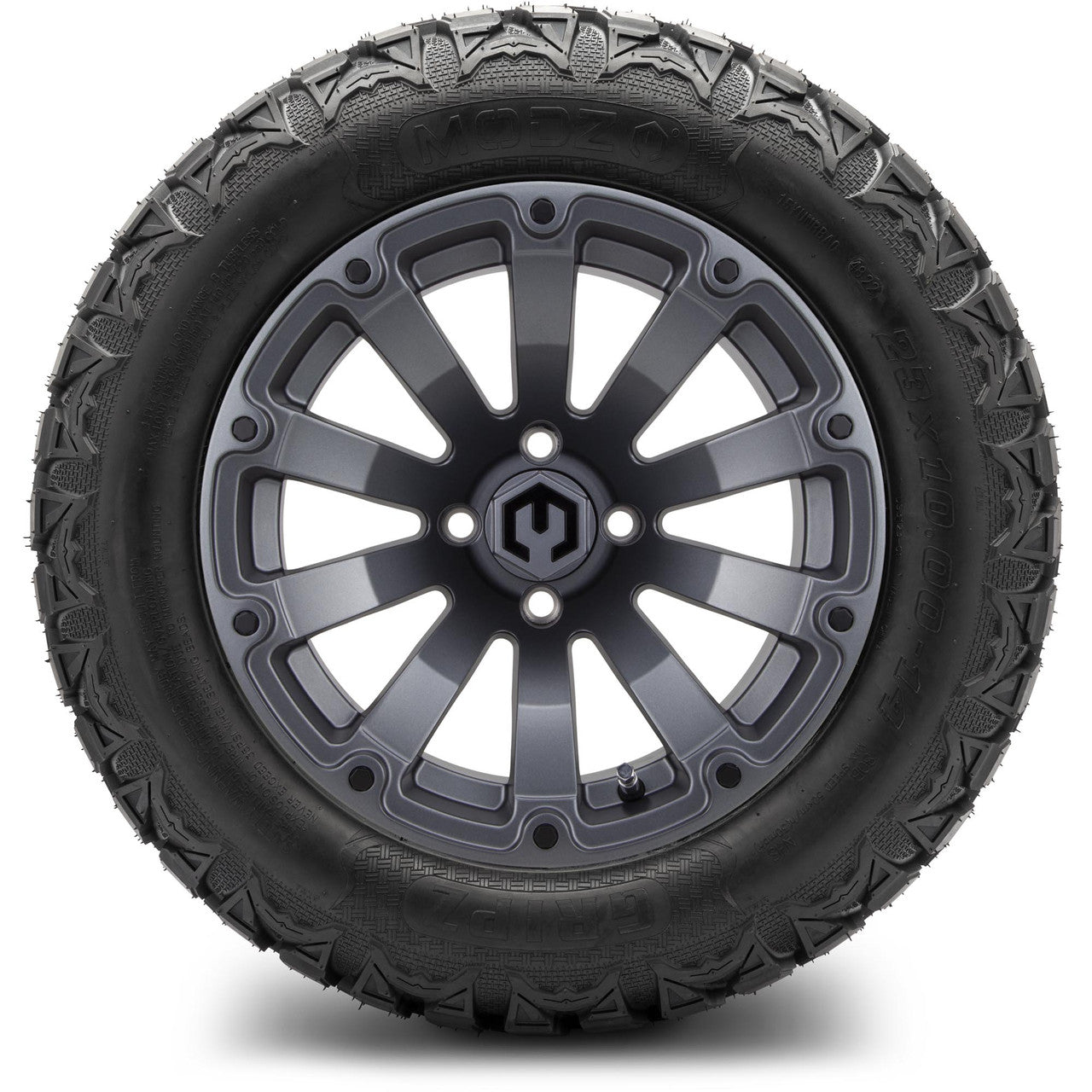 MODZ® 14" Bomber Matte Gunmetal Wheels & Off-Road Tires Combo (Arisun X-Armory All-Terrain 23x10-14 Radial)