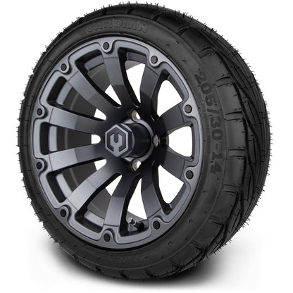 MODZ® 14" Bomber Matte Gunmetal Wheels & Street Tires Combo (MODZ Street Fox Radial 23x10-14)