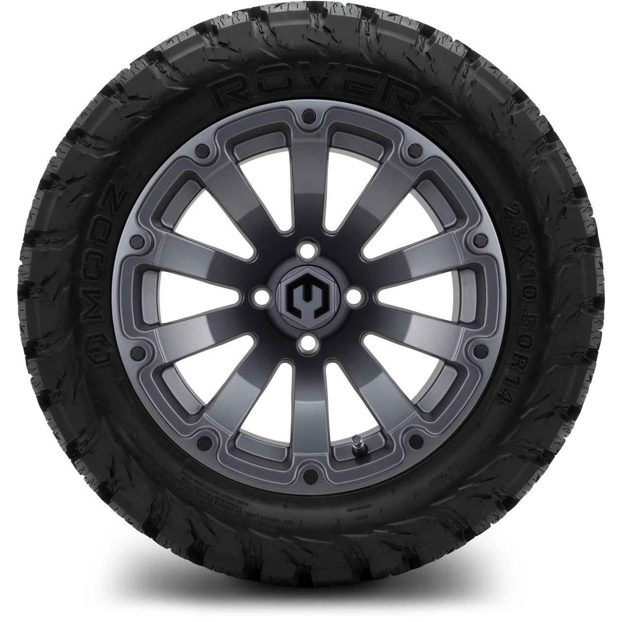 MODZ® 14" Bomber Matte Gunmetal Wheels & Off-Road Tires Combo (Arisun X-Trail All-Terrain 23x10-14)