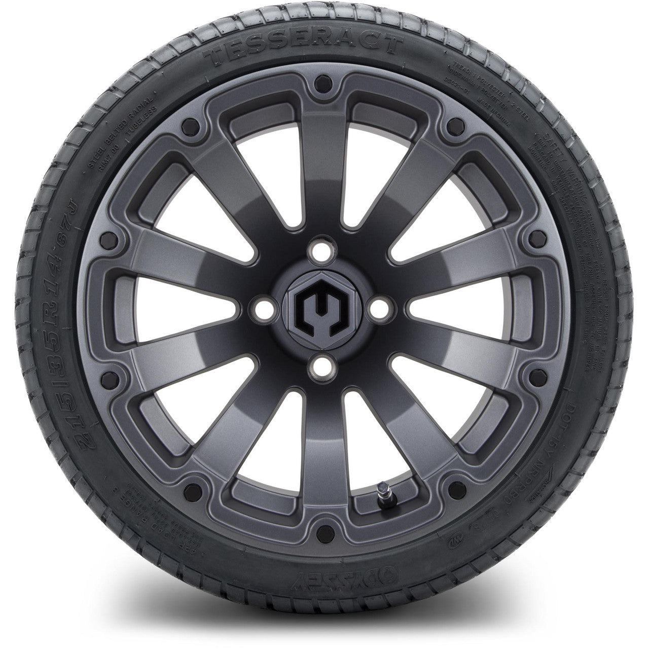 MODZ® 14" Bomber Matte Gunmetal Wheels & Street Tires Combo (MODZ Street Fox Radial 205/40-14)