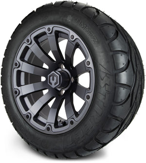 MODZ® 14" Bomber Matte Gunmetal Wheels & Street Tires Combo (MODZ Street Fox Radial 23x10-14)