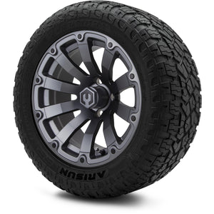 MODZ® 14" Bomber Matte Gunmetal Wheels & Off-Road Tires Combo (Arisun X-Armory All-Terrain 23x10-14 Radial)