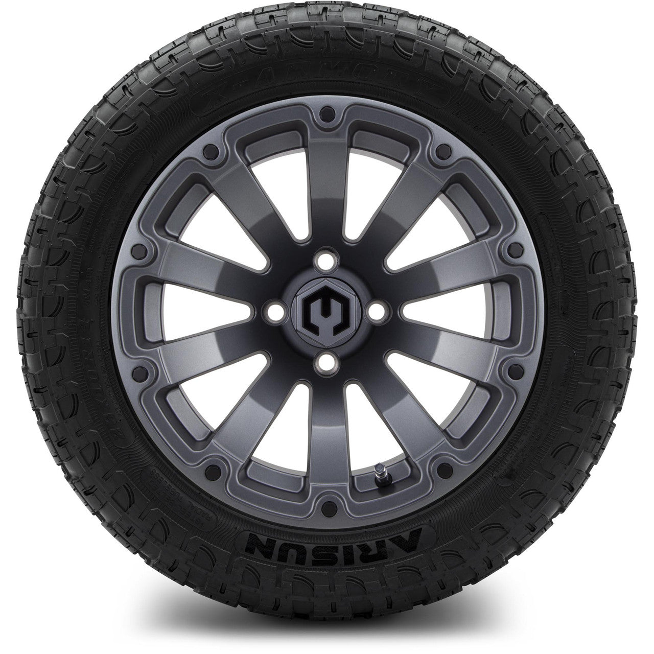 MODZ® 14" Bomber Matte Gunmetal Wheels & Off-Road Tires Combo (Arisun X-Trail All-Terrain 23x10-14)