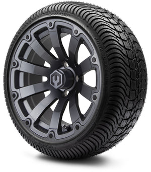 MODZ® 14" Bomber Matte Gunmetal Wheels & Street Tires Combo (Arisun Cruze 205/30-14)