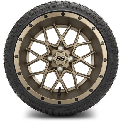 MODZ® 14" Vortex Matte Bronze Wheels & Street Tires Combo (Arisun Cruze 205/30-14)