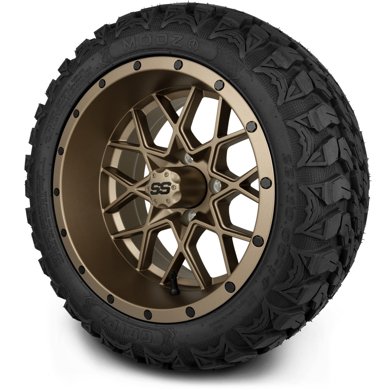 MODZ® 14" Vortex Matte Bronze Wheels & Off-Road Tires Combo (Arisun X-Trail All-Terrain 23x10-14)