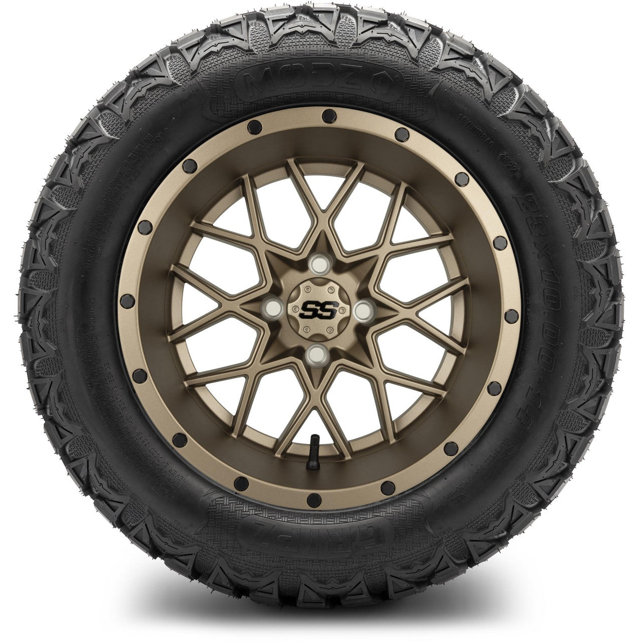 MODZ® 14" Vortex Matte Bronze Wheels & Off-Road Tires Combo (Xcomp Gladiator 23-10-14 Radial)