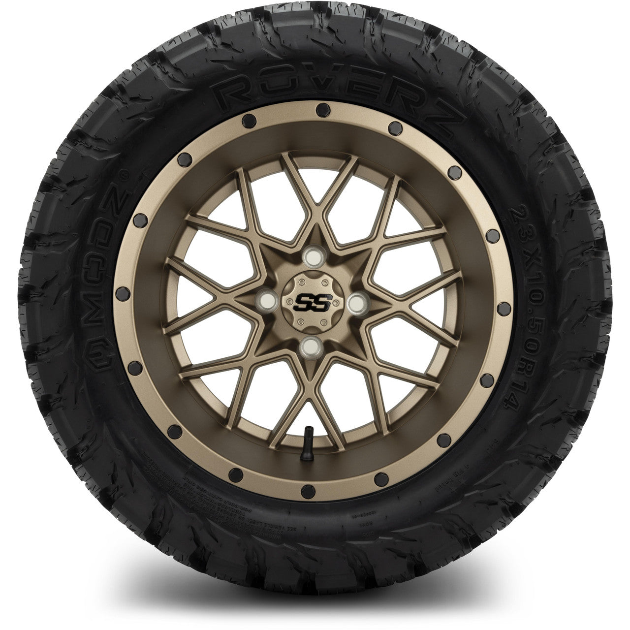 MODZ® 14" Vortex Matte Bronze Wheels & Off-Road Tires Combo (Xcomp Gladiator 23-10-14 Radial)