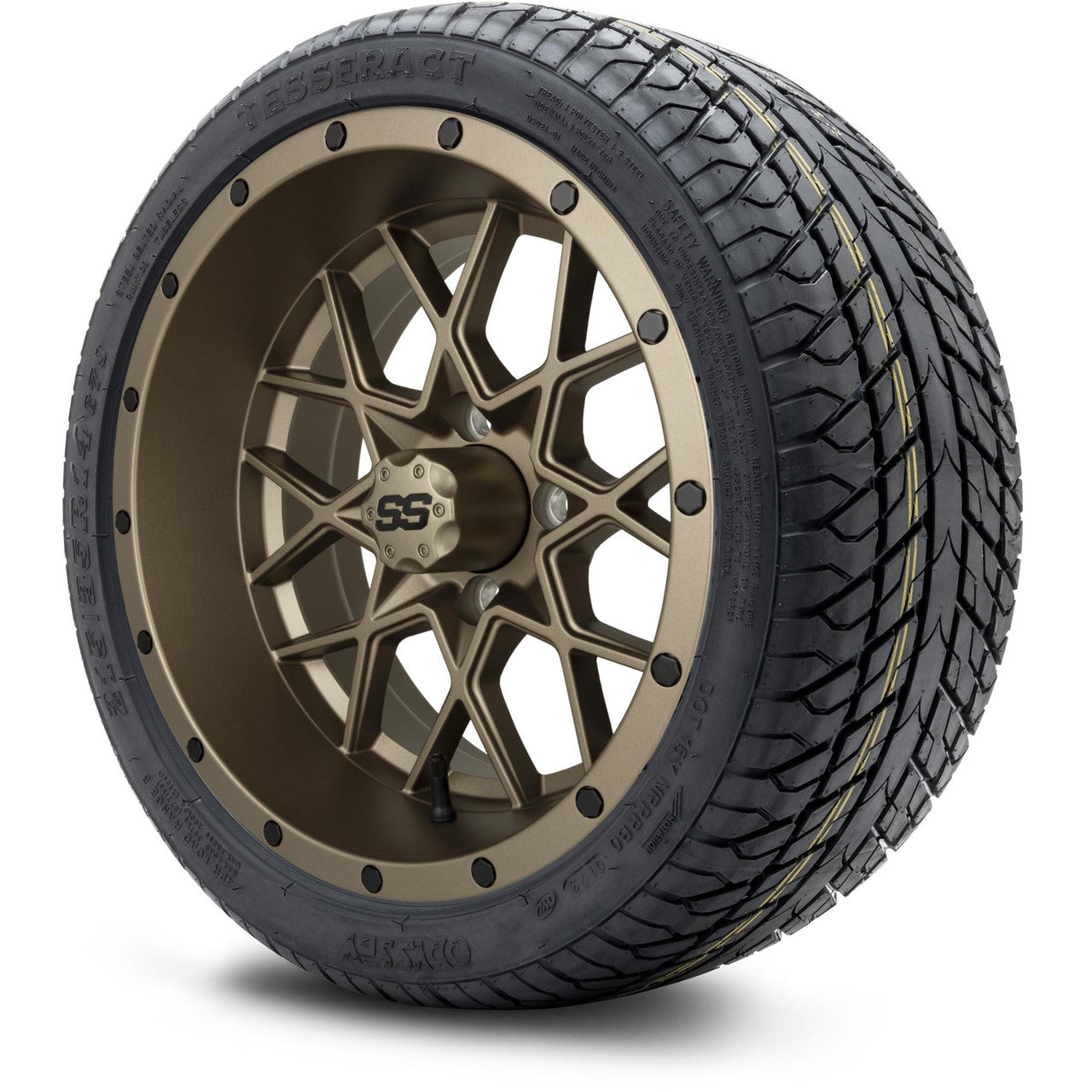 MODZ® 14" Vortex Matte Bronze Wheels & Street Tires Combo (MODZ Street Fox Radial 205/40-14)