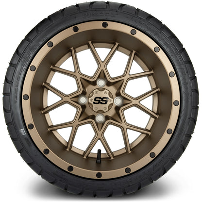 MODZ® 14" Vortex Matte Bronze Wheels & Street Tires Combo (Arisun Cruze 205/30-14)