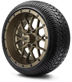 MODZ® 14" Vortex Matte Bronze Wheels & Street Tires Combo (Arisun Cruze 205/30-14)