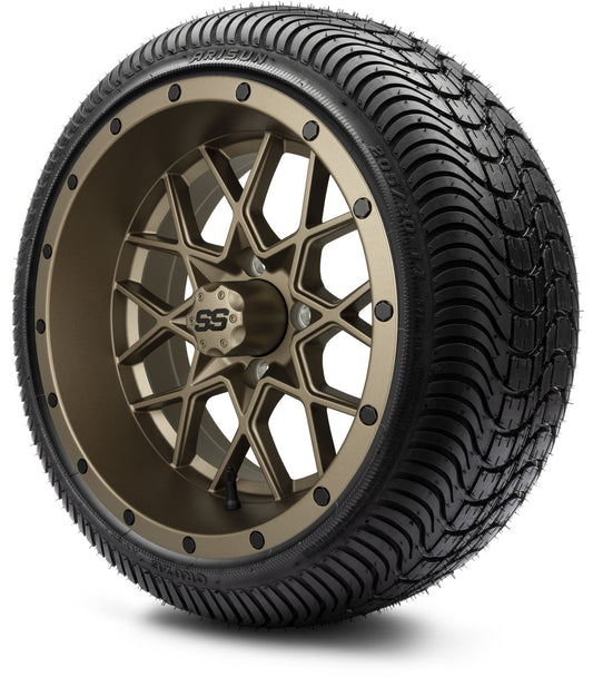MODZ® 14" Vortex Matte Bronze Wheels & Street Tires Combo (Arisun Cruze 205/30-14)