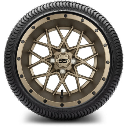 MODZ® 14" Vortex Matte Bronze Wheels & Street Tires Combo (MODZ Street Fox Radial 23x10-14)