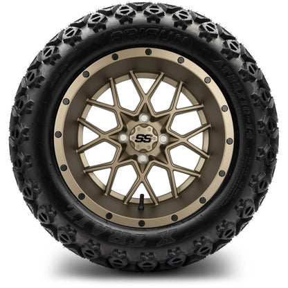 MODZ® 14" Vortex Matte Bronze Wheels & Off-Road Tires Combo (Arisun X-Trail All-Terrain 23x10-14)