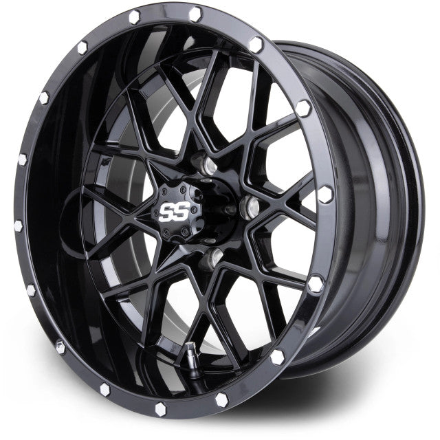 MODZ® 14" Vortex Glossy Black Wheels & Off-Road Tires Combo (Xcomp Gladiator 23-10-14 Radial)