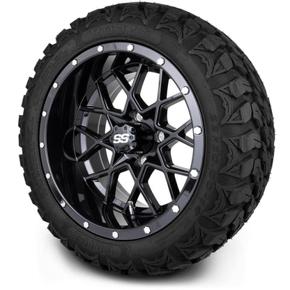 MODZ® 14" Vortex Glossy Black Wheels & Off-Road Tires Combo (Xcomp Gladiator 23-10-14 Radial)