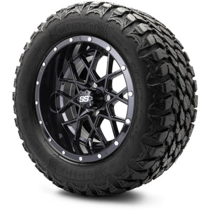 MODZ® 14" Vortex Glossy Black Wheels & Off-Road Tires Combo (MODZ Gripz 23x10-14)