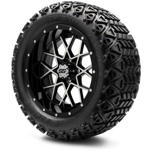 MODZ® 14" Vortex Machined Black Wheels & Off-Road Tires Combo (Arisun X-Trail All-Terrain 23x10-14)