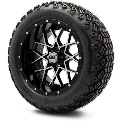 MODZ® 14" Vortex Machined Black Wheels & Off-Road Tires Combo (Arisun X-Armory All-Terrain 23x10-14 Radial)
