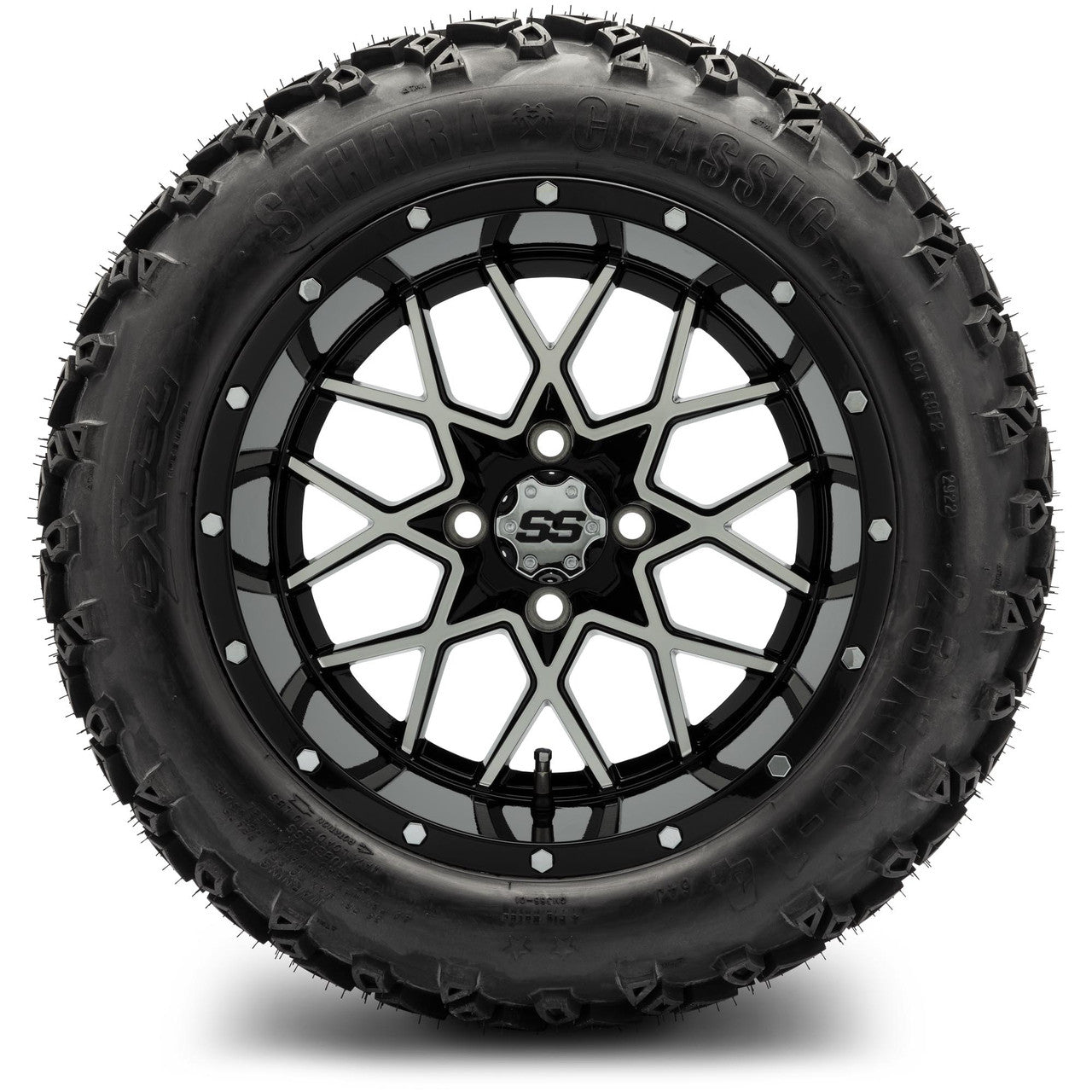 MODZ® 14" Vortex Machined Black Wheels & Off-Road Tires Combo (Xcomp Gladiator 23-10-14 Radial)