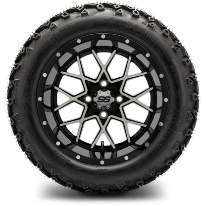 MODZ® 14" Vortex Machined Black Wheels & Off-Road Tires Combo (Xcomp Gladiator 23-10-14 Radial)