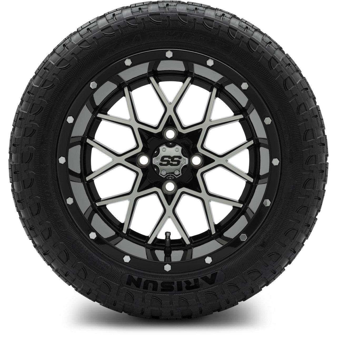 MODZ® 14" Vortex Machined Black Wheels & Off-Road Tires Combo (Xcomp Gladiator 23-10-14 Radial)