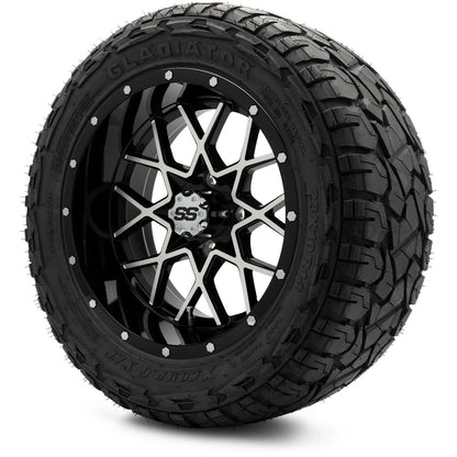 MODZ® 14" Vortex Machined Black Wheels & Off-Road Tires Combo (Arisun X-Armory All-Terrain 23x10-14 Radial)