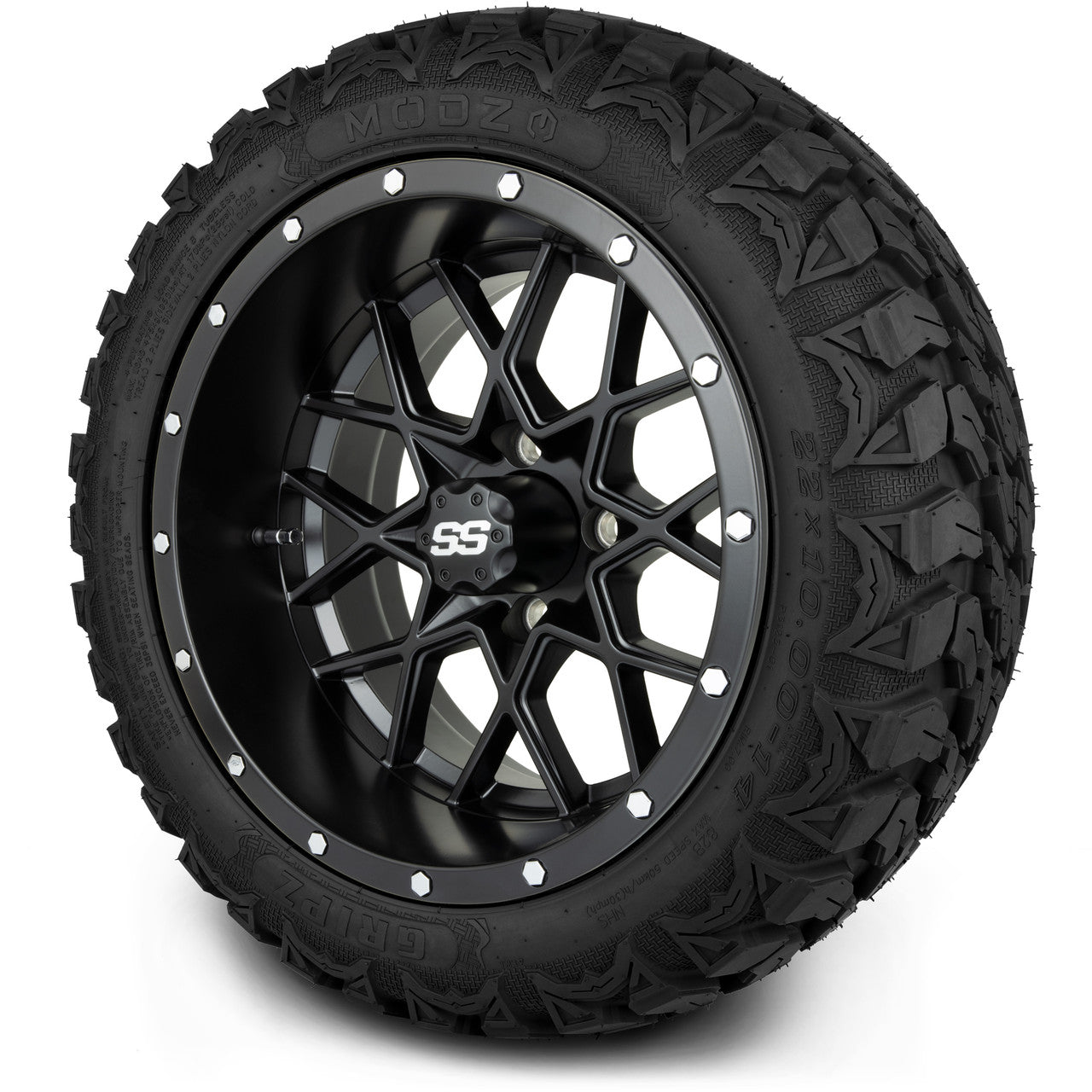 MODZ® 14" Vortex Matte Black Wheels & Off-Road Tires Combo (Arisun X-Armory All-Terrain 23x10-14 Radial)