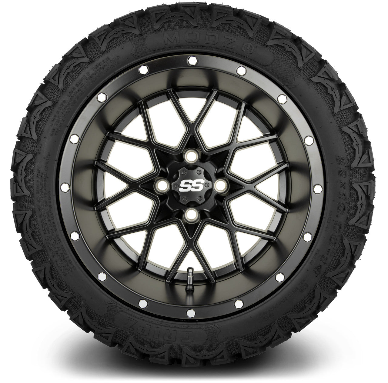 MODZ® 14" Vortex Matte Black Wheels & Off-Road Tires Combo (Arisun X-Armory All-Terrain 23x10-14 Radial)