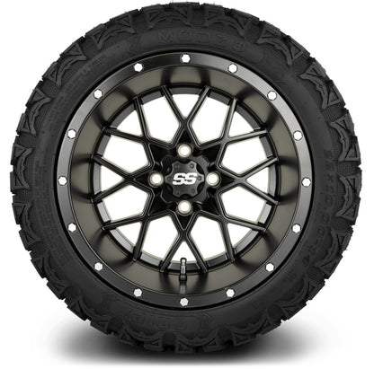 MODZ® 14" Vortex Matte Black Wheels & Off-Road Tires Combo (Arisun X-Armory All-Terrain 23x10-14 Radial)