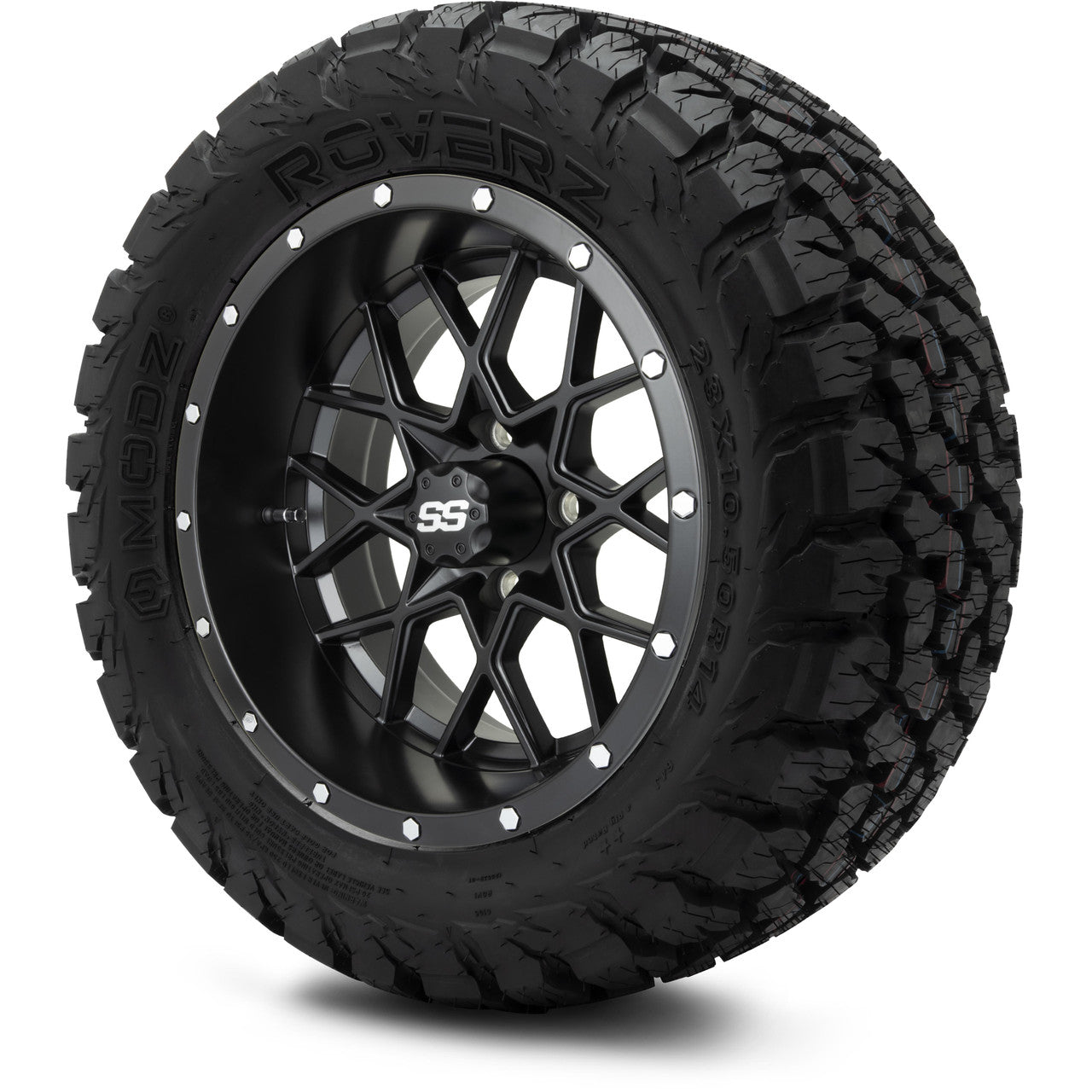 MODZ® 14" Vortex Matte Black Wheels & Off-Road Tires Combo (Xcomp Gladiator 23-10-14 Radial)