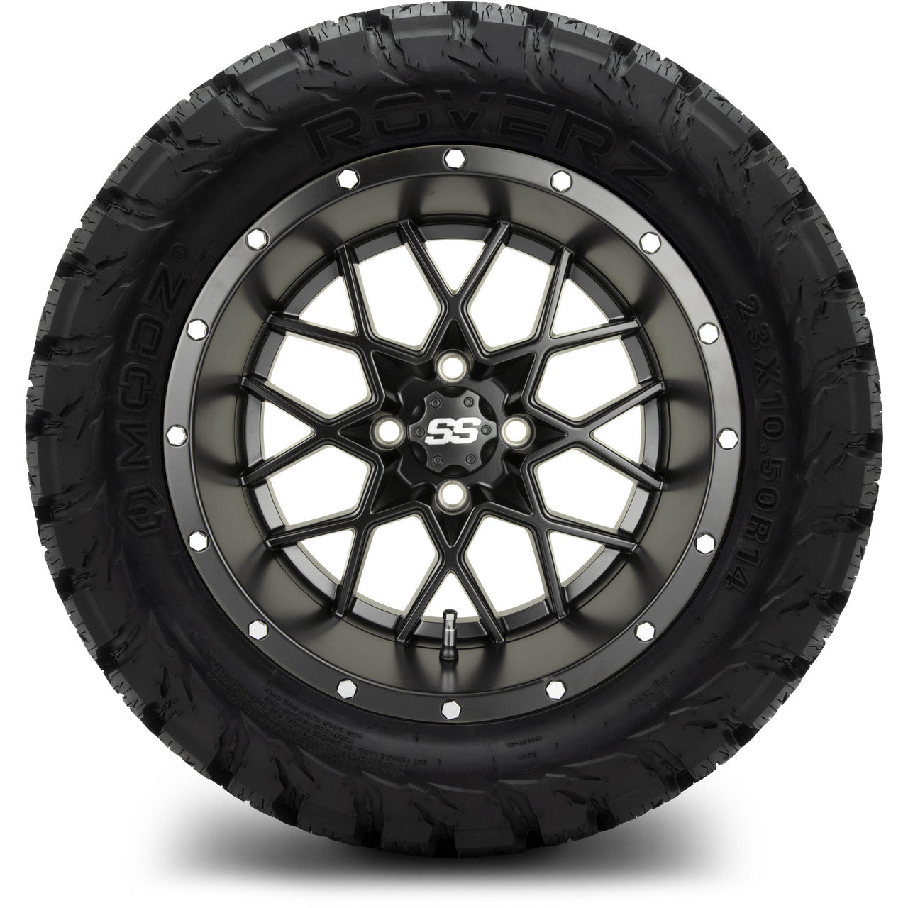 MODZ® 14" Vortex Matte Black Wheels & Off-Road Tires Combo (Arisun X-Trail All-Terrain 23x10-14)