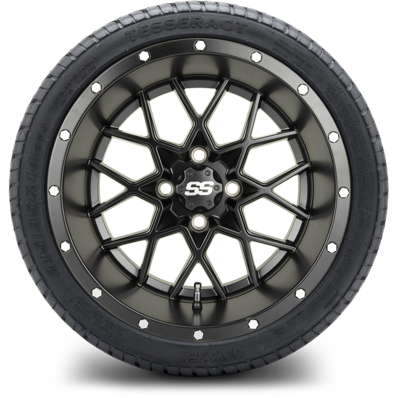 MODZ® 14" Vortex Matte Black Wheels & Street Tires Combo (MODZ Street Fox Radial 23x10-14)