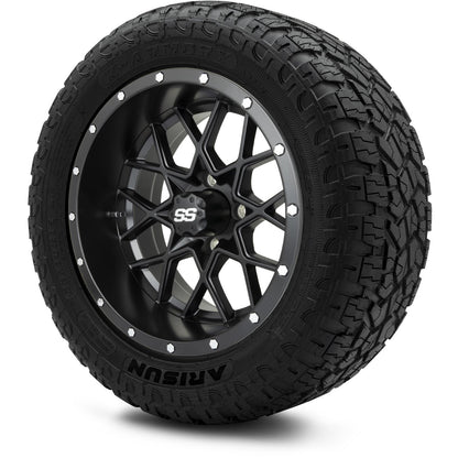 MODZ® 14" Vortex Matte Black Wheels & Off-Road Tires Combo (Arisun X-Armory All-Terrain 23x10-14 Radial)